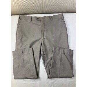 ADOLFO Men's Flat Front Dress Pants Khaki‎ Tan Size 36W 32L